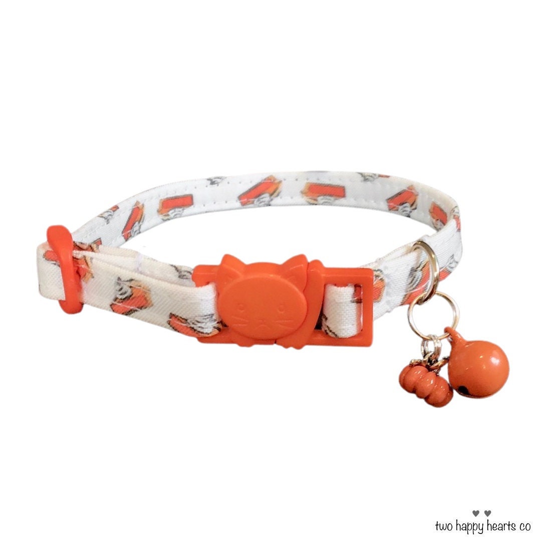 Pumpkin Pie Collar, Cat Collar, Kitten Collar, Small Dog Collar, Breakaway Collar, Non-Breakaway Collar, Custom Collar