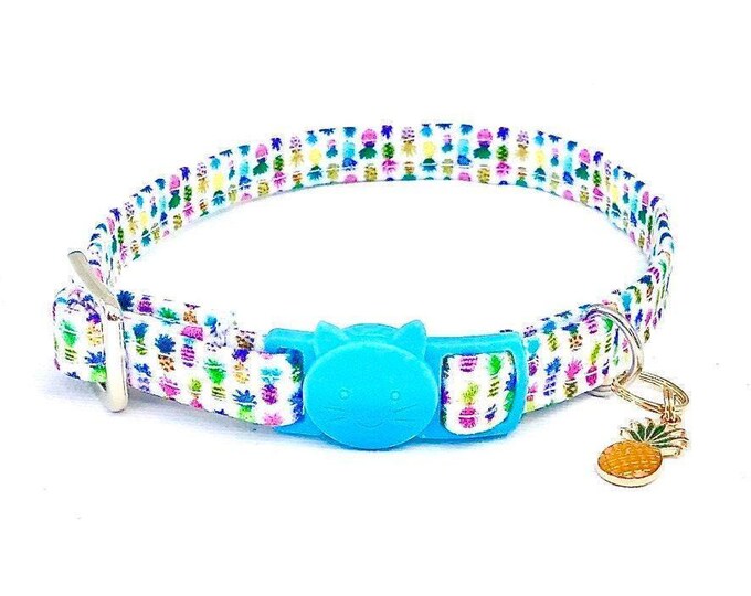 Pineapple Cat Collar, Breakaway Kitten Collar, Custom Sizes