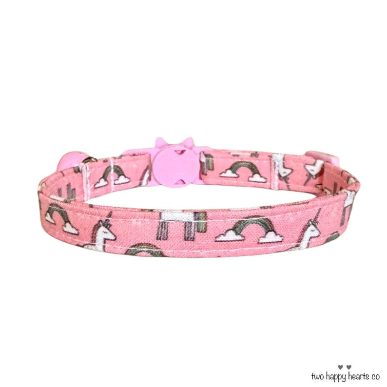 Unicorn Cat Collar with Bell, Breakaway Kitten Collar image 4