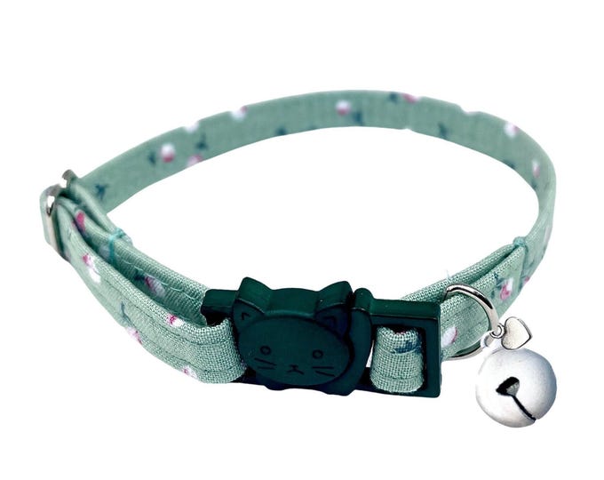 Floral Cat Collar with Breakaway Buckle, Kitten and Small Dog Collar