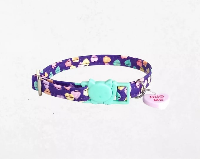 Candy Heart Cat Collar, Breakaway Kitten Collar
