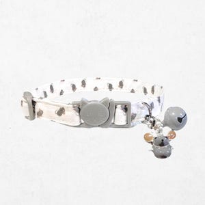 Mäusedruck-Katzenhalsband, Ausreißer-Schnalle, Glöckchen-Anhänger