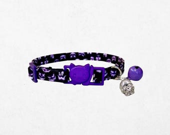 Scary Movie Cat-halsband met afgescheiden gesp, bedel en belopties - aanpasbaar