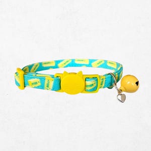 Butter Cat Collar Adjustable, Breakaway Buckle, Lightweight Fabric (7.5-12in Adjustable, D-Ring Included, Pet Safety)