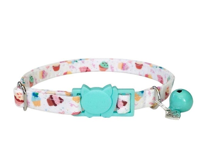 Cupcake Cat Collar with Breakaway Buckle, Pet Birthday Party