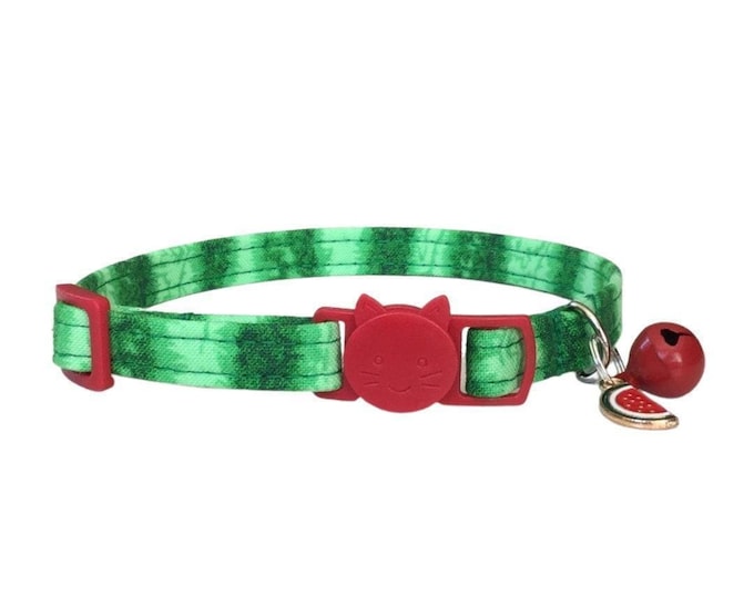 Watermelon Cat Collar with Breakaway Buckle & Bell