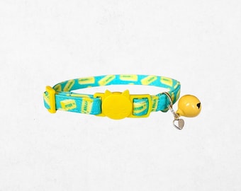 Butter Cat Collar Adjustable, Breakaway Buckle, Lightweight Fabric (7.5-12in Adjustable, D-Ring Included, Pet Safety)