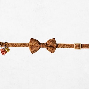 Waffle Cat Collar with Bow and Breakaway Buckle - Bell and Charm options, Customizable
