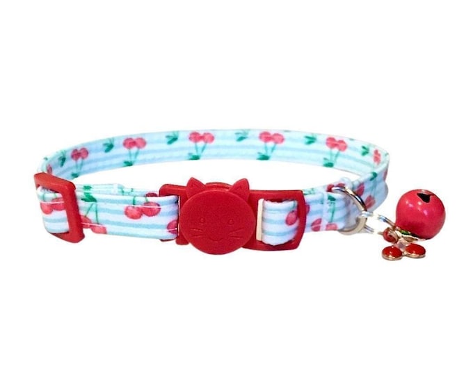 Cherry Cat Collar with Breakaway Buckle and Bell