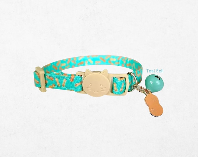 Peanut Cat Collar with Breakaway Buckle & Bell