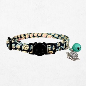 Snail Cat Collar - Breakaway Buckle Safety Collar: Adjustable Size, Bell and Charm Options, Customizable