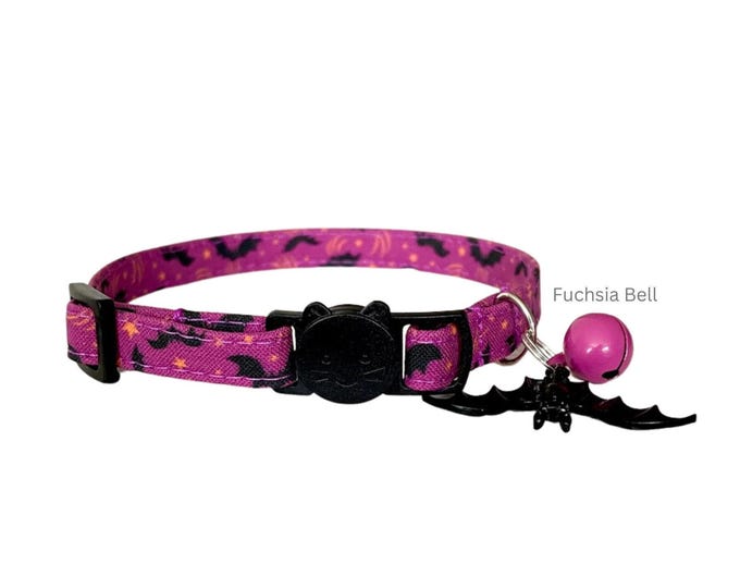 Bat Cat Collar: Halloween Kitten Collar with Bell
