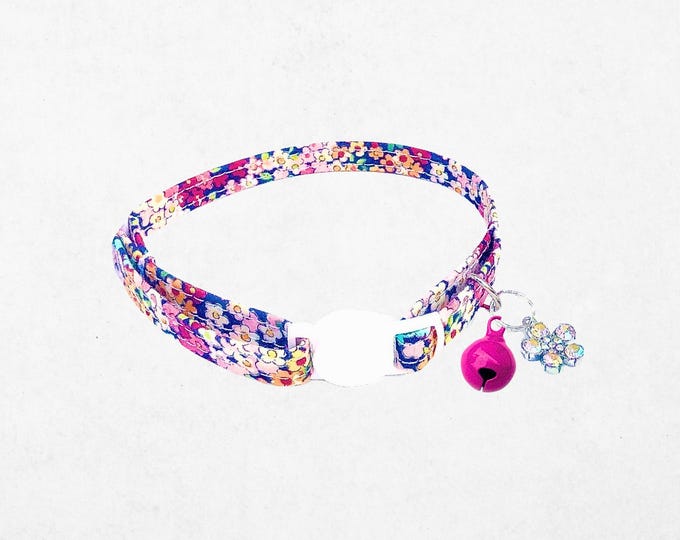Floral Breakaway Cat Collar, Kitten, Small Dog Collar