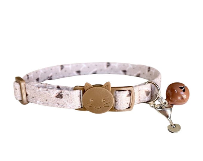 Espresso Martini Cat Collar, Breakaway Buckle with Bell