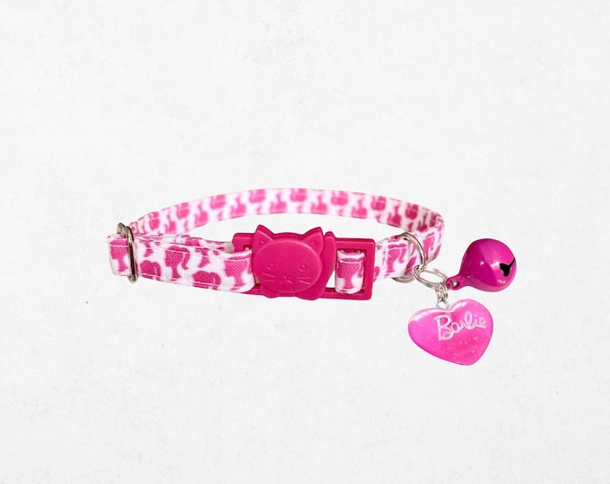 Barbie Cat Collar with Breakaway Buckle, Pet Bell & Charm