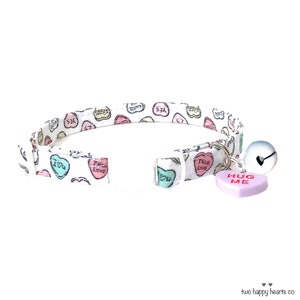 Cat Candy Heart Collar For Kitten Breakaway Collar Valentine&#39;s Day Cat Gift For Dogs VDay Collar for Small Girly Pet Gifts Cute Cat Collar