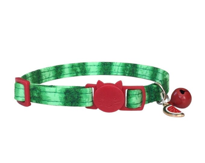 Watermelon Cat Collar with Breakaway Buckle & Bell