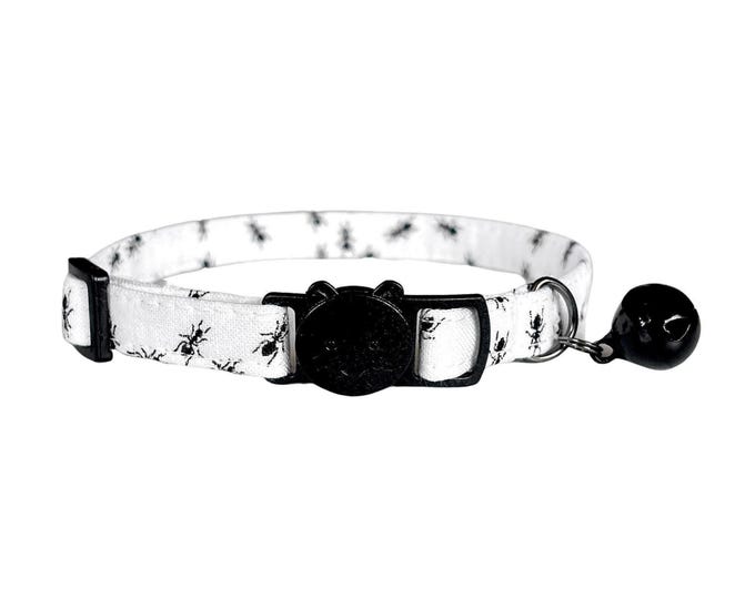Ant Cat Collar Bug Print, Breakaway Buckle | Adjustable 6-10", Lightweight Comfort, D-Ring Attachment