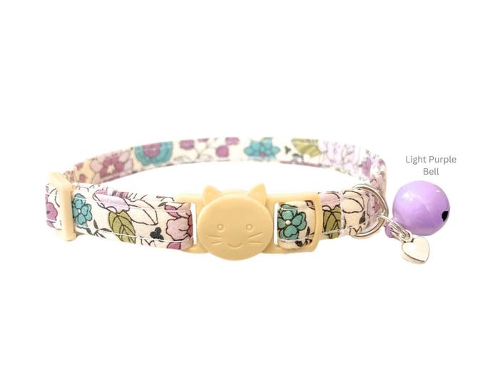 Floral Breakaway Cat Collar, Girly Kitten Collar