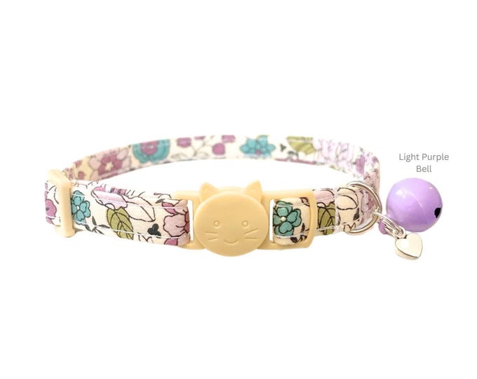 Floral Breakaway Cat Collar, Girly Kitten Collar