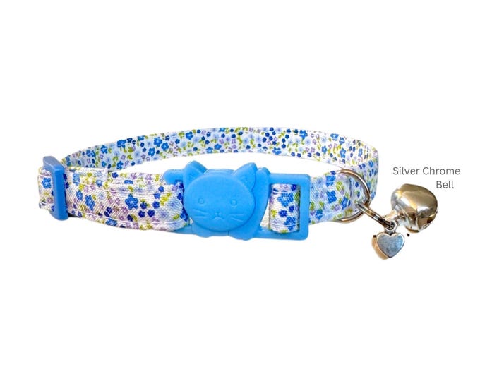 Floral Cat Collar with Breakaway Buckle and Bell