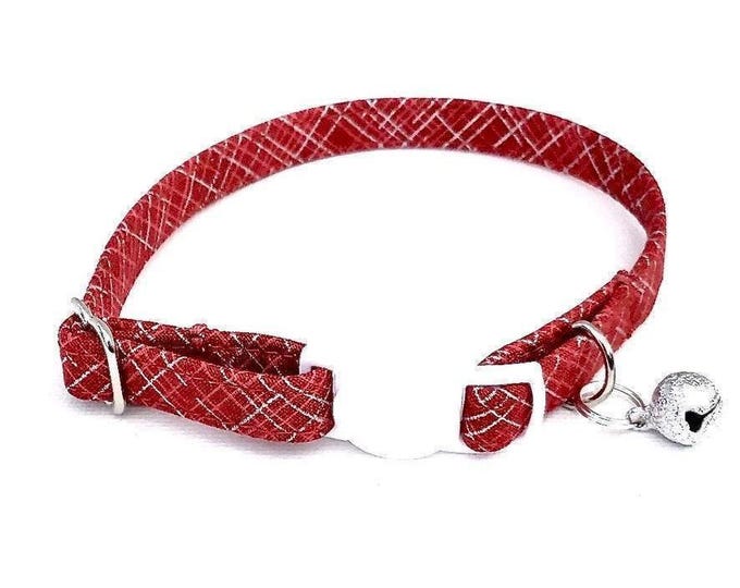 Red Breakaway Cat Collar with Bell, Kitten or Small Dog