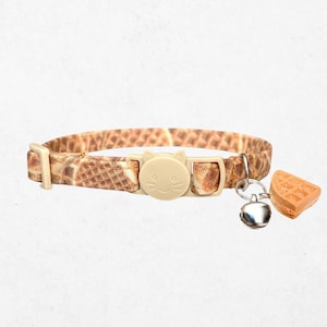 Waffle Cat Collar with Breakaway Buckle - Bell and Charm options, Customizable