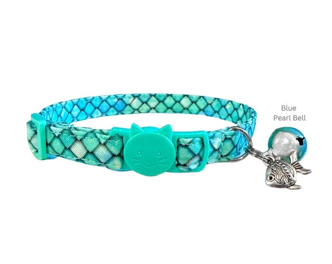 Mermaid Fish Scale Cat Collar with Breakaway Buckle