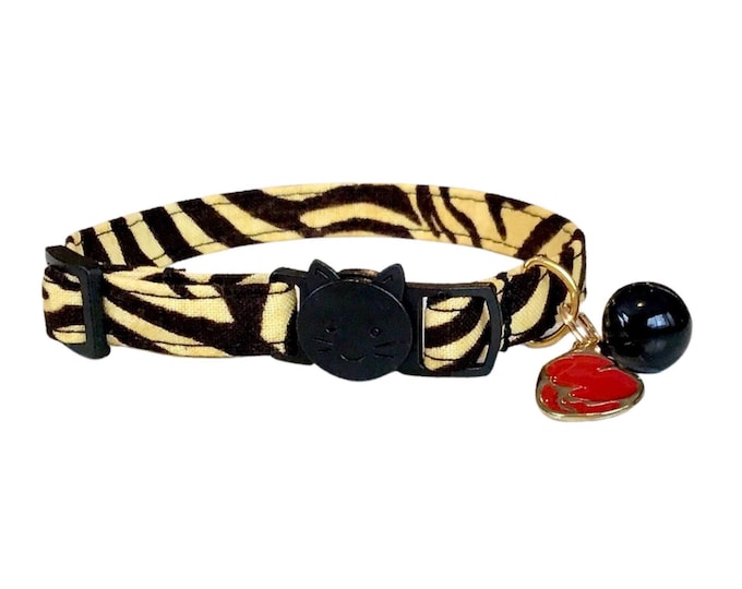 Tiger Print Breakaway Cat Collar, Kitten or Small Dog