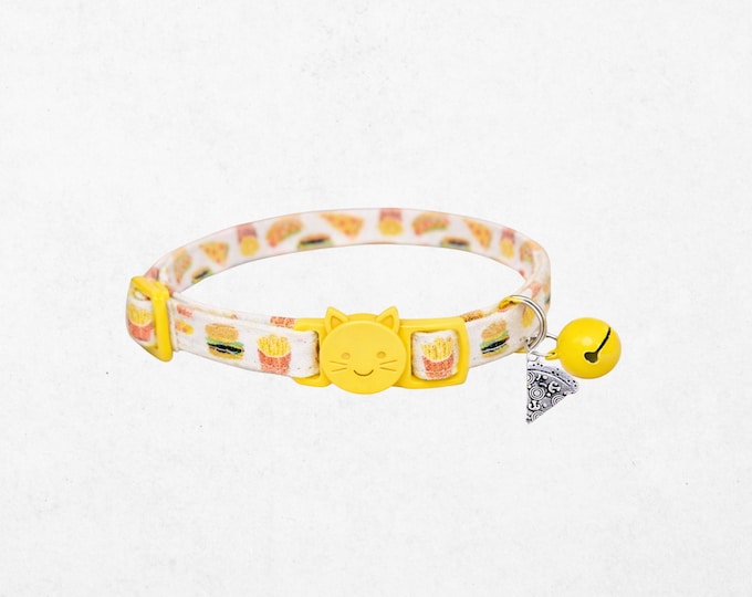 Fast Food Cat Collar: Pizza, Fries, Hamburger, Breakaway Kitten Collar