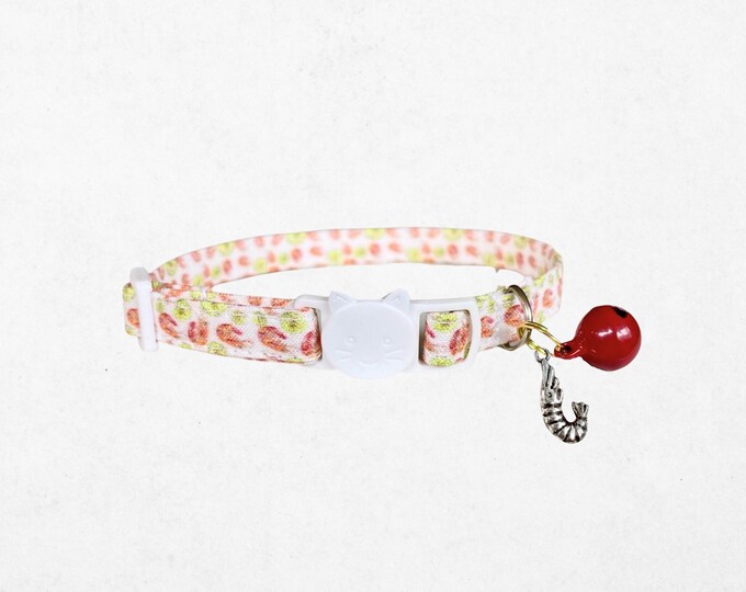 Shrimp & Lemon Cat Collar with Breakaway Buckle, Kitten Collar