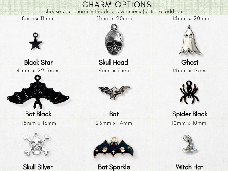 a bunch of charms that are on a table