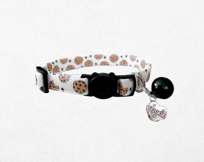Cookie Cat Collar with Chocolate Charm, Breakaway Kitten Collar