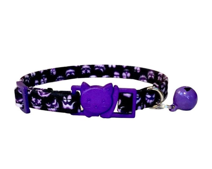 Scary Movie Cat Collar with Breakaway Buckle and Bell Option