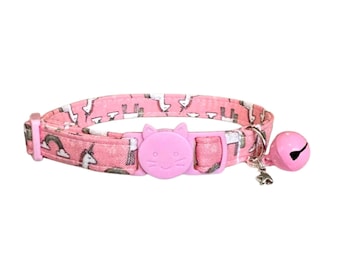 Unicorn Cat Collar with Bell, Breakaway Kitten Collar