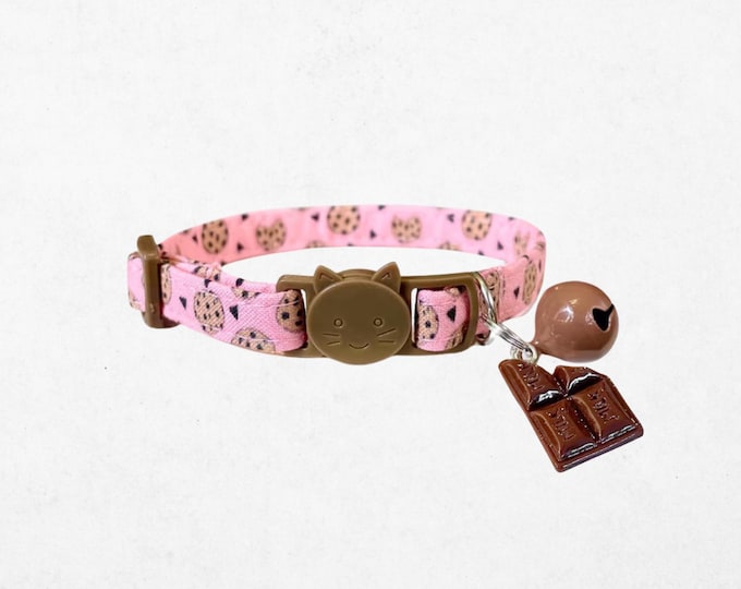 Pink Chocolate Chip Cookie Cat Collar – Breakaway Buckle