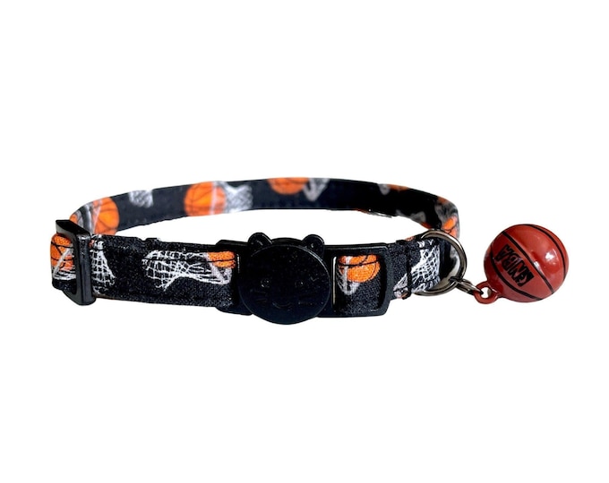 Basketball Cat Collar with Breakaway Buckle & Bell
