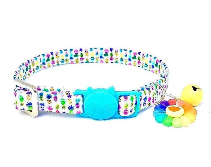 Pineapple Cat Collar, Breakaway Kitten Collar, Custom Sizes