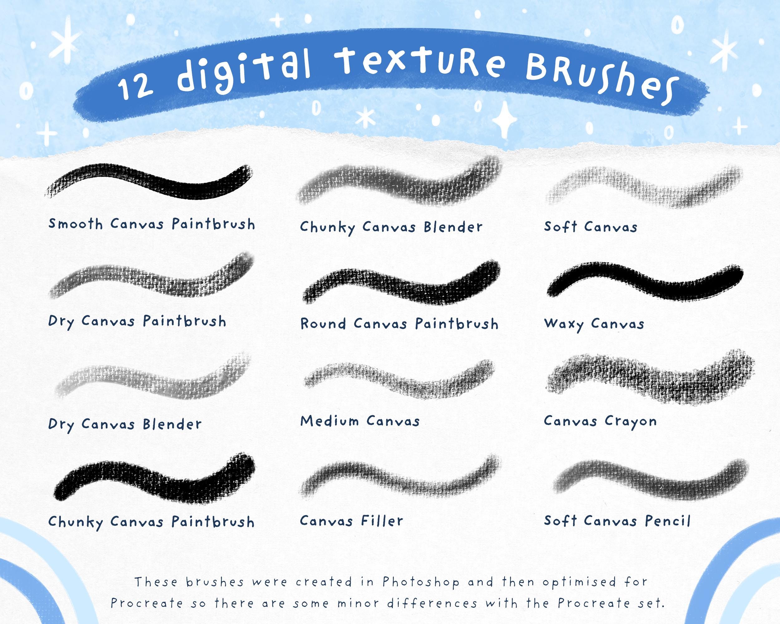 Canvas Texture Art Brushes: Mimi's Brush Pack 4 for Procreate ...