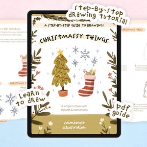 How To Draw Christmas Trees, Snowflakes & Stockings | Digital Step-By-Step Drawing Guide PDF