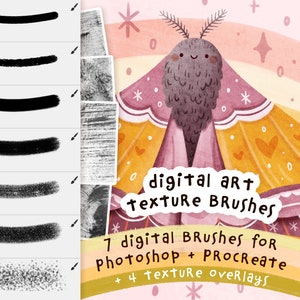 Digital Art Brushes for Procreate and Photoshop | Mimi's Texture Brush Pack for Digital Illustration