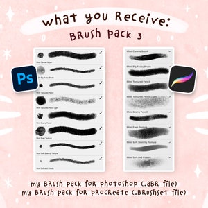 Mimi's Digital Brush Packs 1,23 BIG BUNDLE for Procreate and Photoshop Digital Art Texture Brushes for Illustration image 9