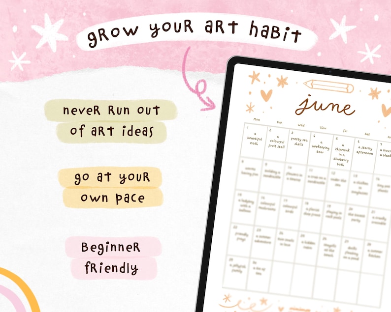 2026 Drawing Ideas Calendar for Artists | 365 Art Prompts - Etsy