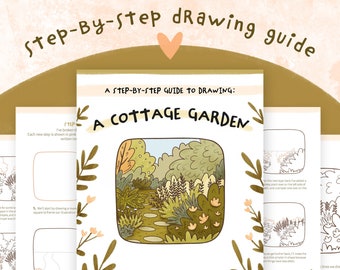 How To Draw A Cottage Garden | Digital Step-By-Step Drawing Guide PDF