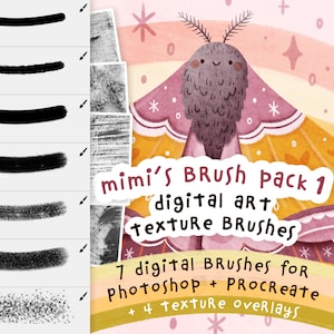 Mimi's Digital Art Brush Pack 1 | Texture Brushes for Procreate and Photoshop for Digital Illustration