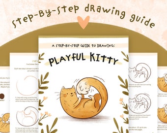 How To Draw A Playful Kitty | Digital Step-By-Step Drawing Guide PDF