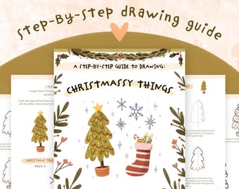 How To Draw Christmas Trees, Snowflakes & Stockings | Digital Step-By-Step Drawing Guide PDF