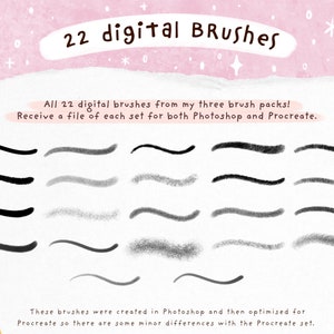 Mimi's Digital Brush Packs 1,23 BIG BUNDLE for Procreate and Photoshop Digital Art Texture Brushes for Illustration image 3