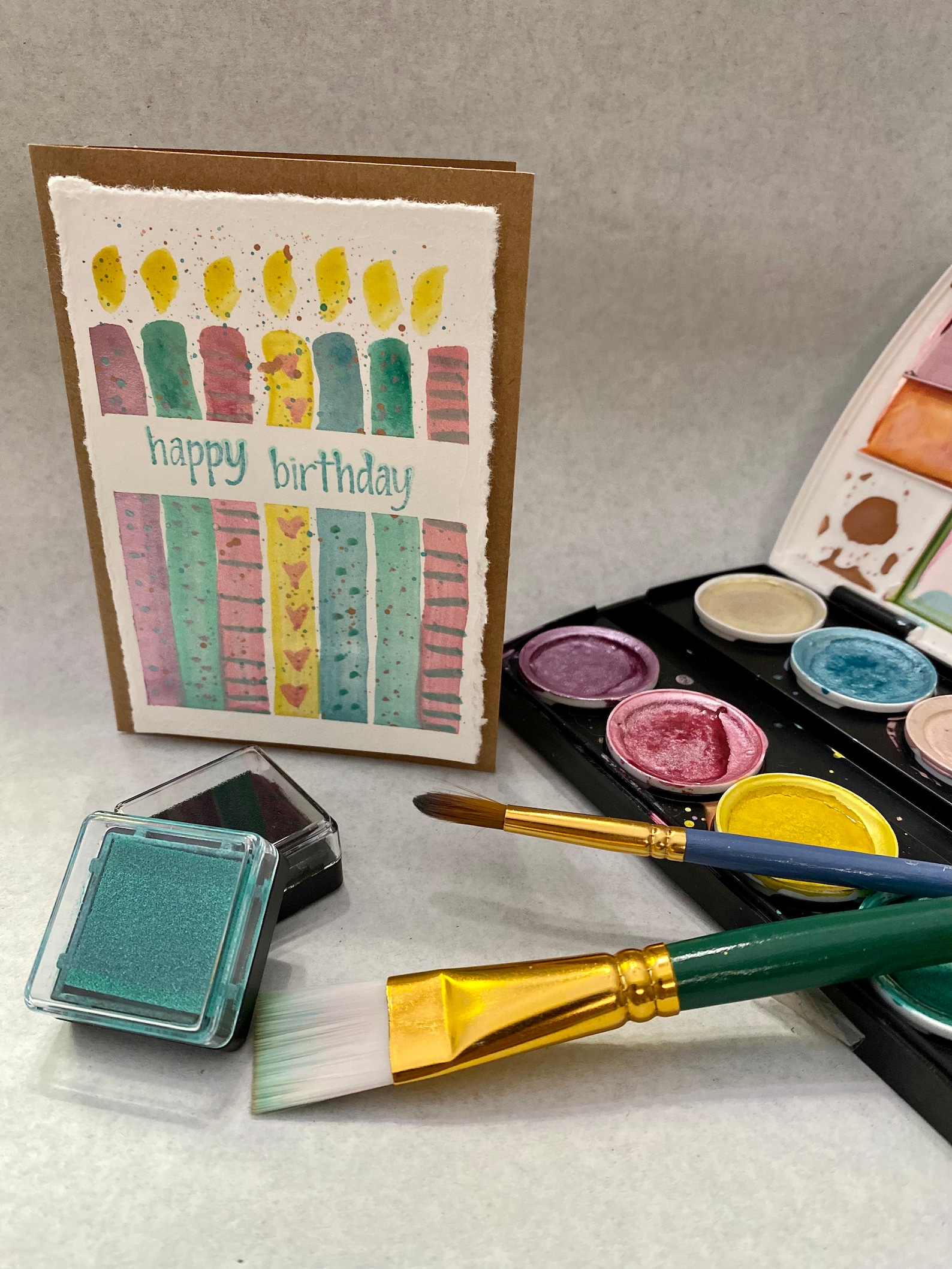 Hand Painted Birthday Greeting Card Etsy