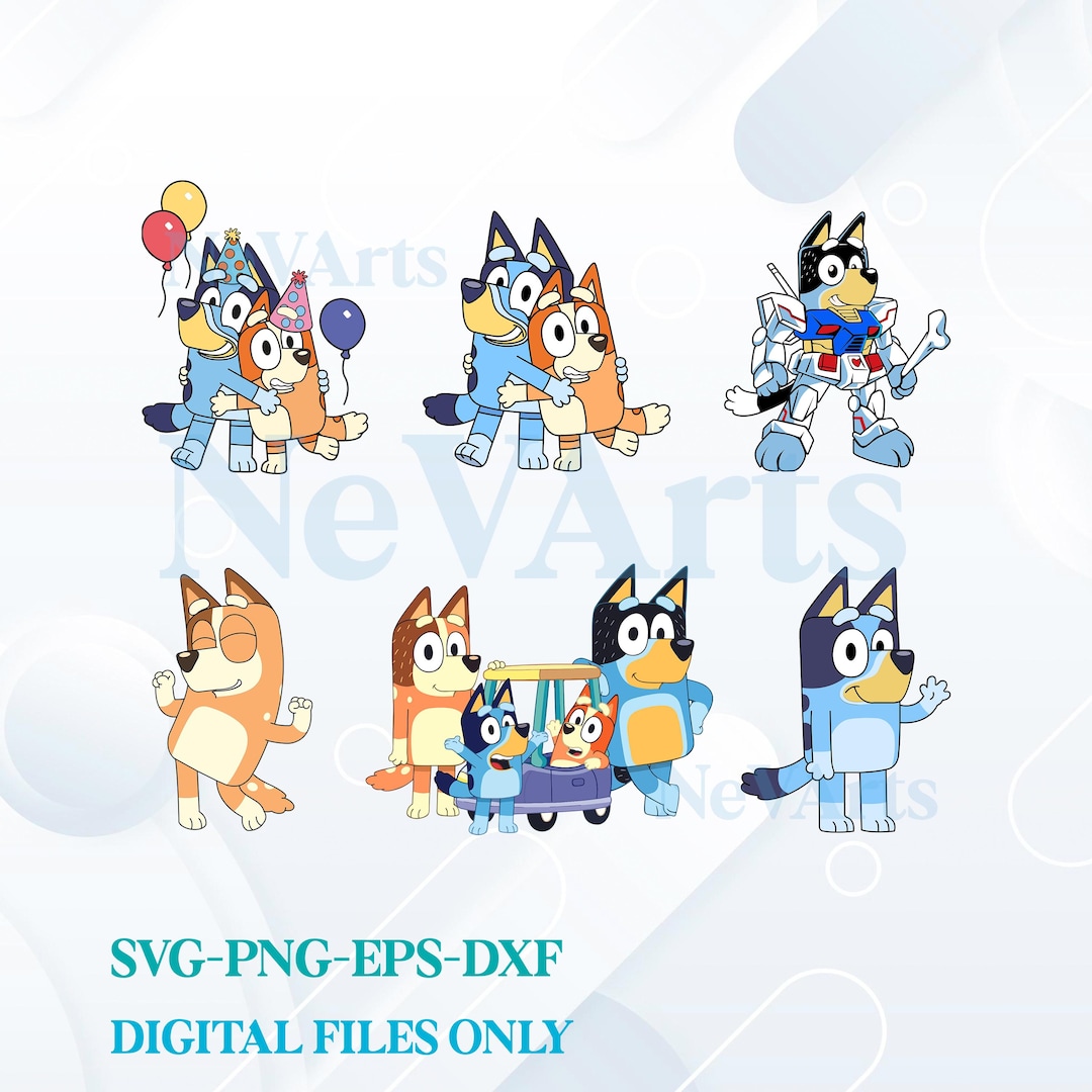 Bluey SVG Bundle, Layered Files for Cricut (digital Download) - Etsy ...